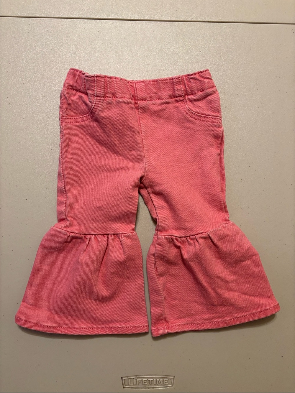 Wrangler Coral Pink Ruffle Flare Skirted Pants 
0042S